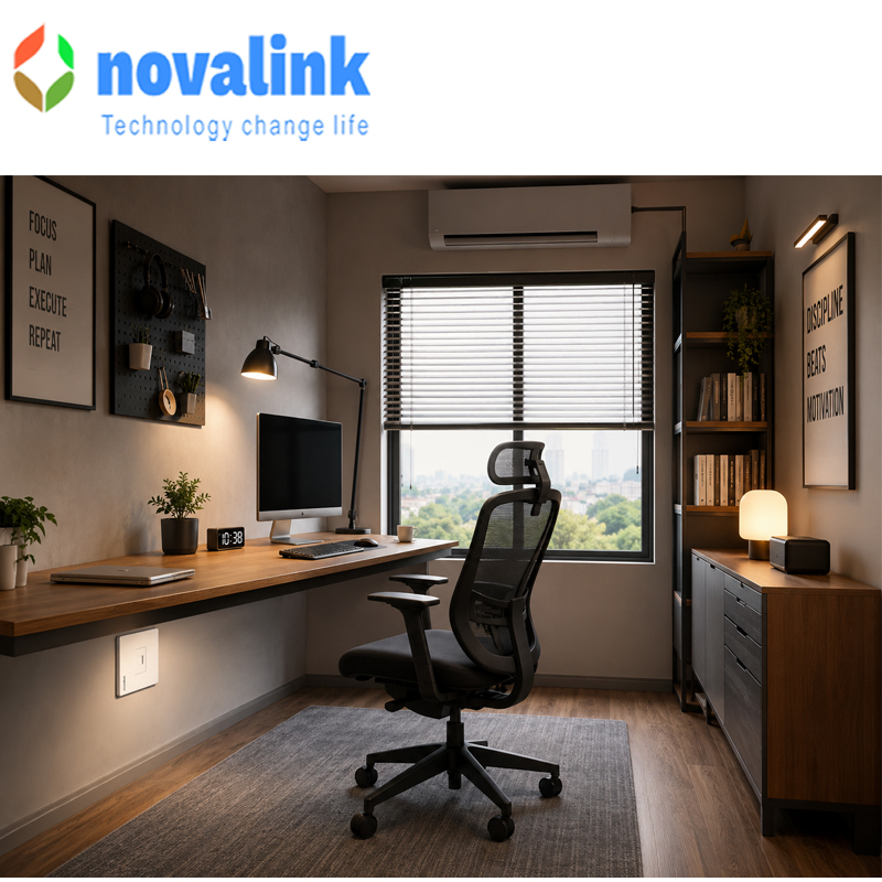 Bộ ổ cắm mạng 1 cổng cat6 h&igrave;nh vu&ocirc;ng novalink NV-22001SW+ CC-04-00231